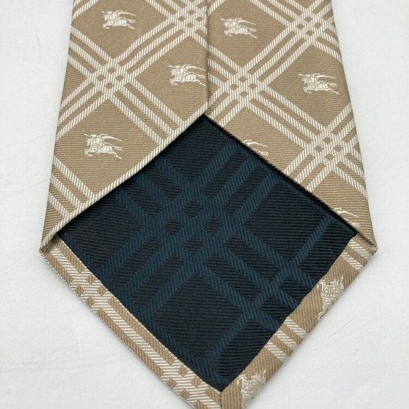 BURBERRY LONDON Burberry London Tie Plaid Horse Mark 100% Silk - Picture 4 of 10